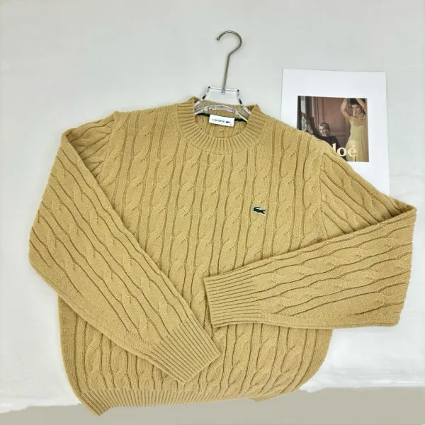 Cable Knit Crewneck Sweater in Cream - 9