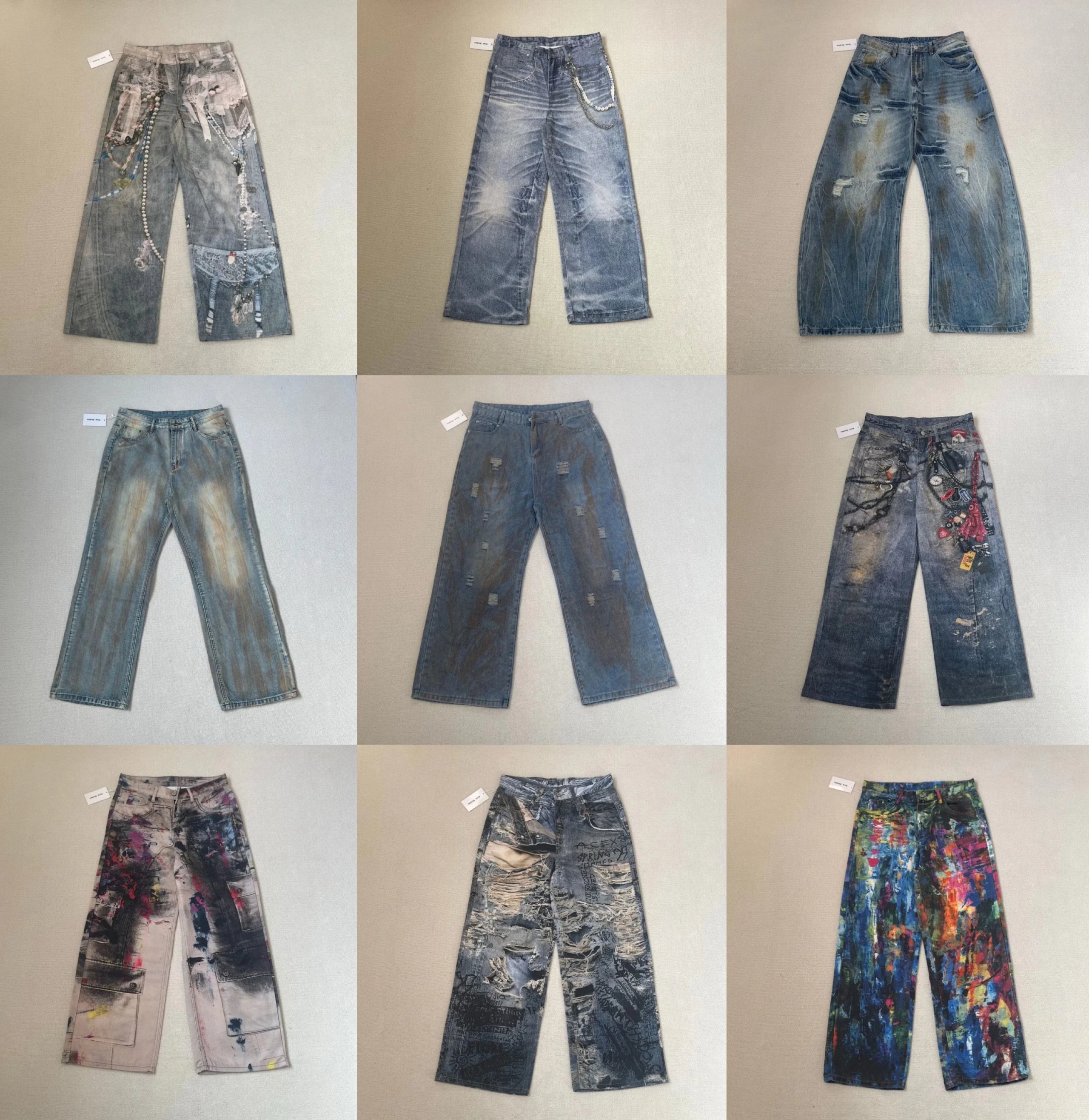 American Street Style Retro Cotton Jeans