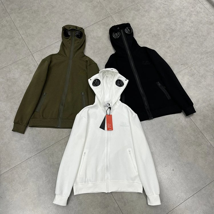 CP Fleece-Lined Glasses Hoodie Oversized Jacket