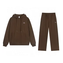 thumbnail for Tier*Alo*3.0 French Terry Cotton Hoodie, loose fit, zip-up casual set (unisex)