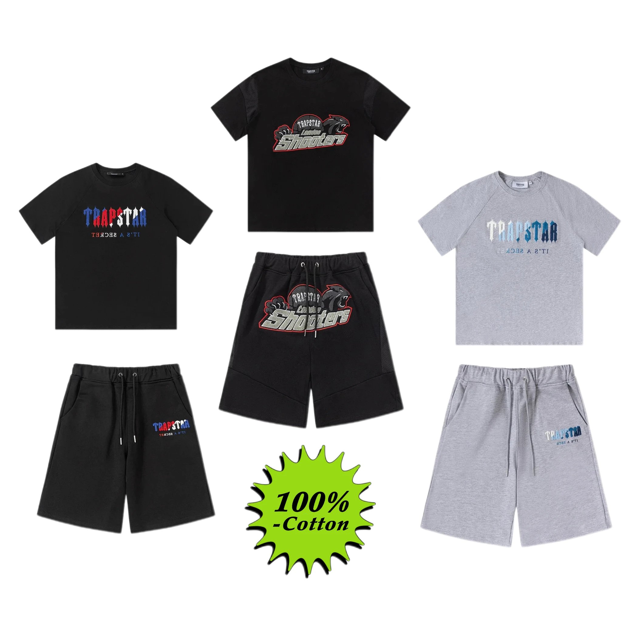 Embroidered Cotton T-Shirt & Shorts Set