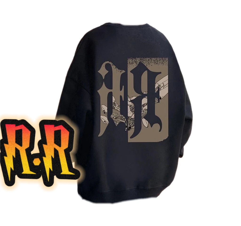 Hip Cool Round Neck Letter Hoodless Sweatshirt