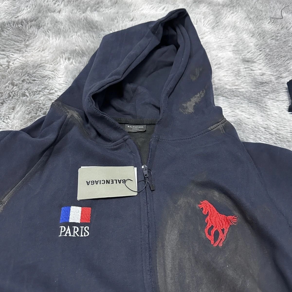 Balenciaga Hoodies & Sweatshirts Zip-Up Hoodie with Horse Embroidery and 22 Graphics image 2