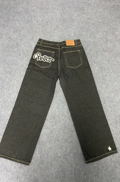 Pleaser x Unknown Jeans Black Star-Print Denim Jeans - 4