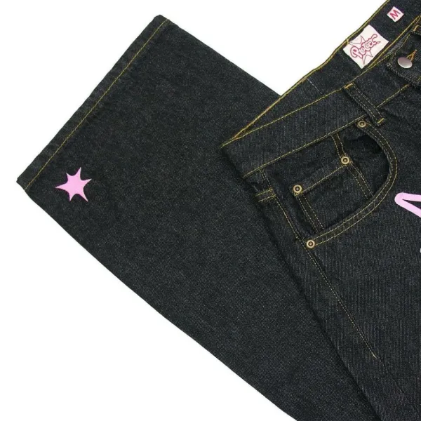 Pleaser x Unknown Jeans Black Star-Print Denim Jeans - 13