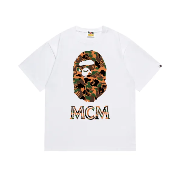 A Bathing Ape x MCM Camo Ape Head White T-Shirt - 1