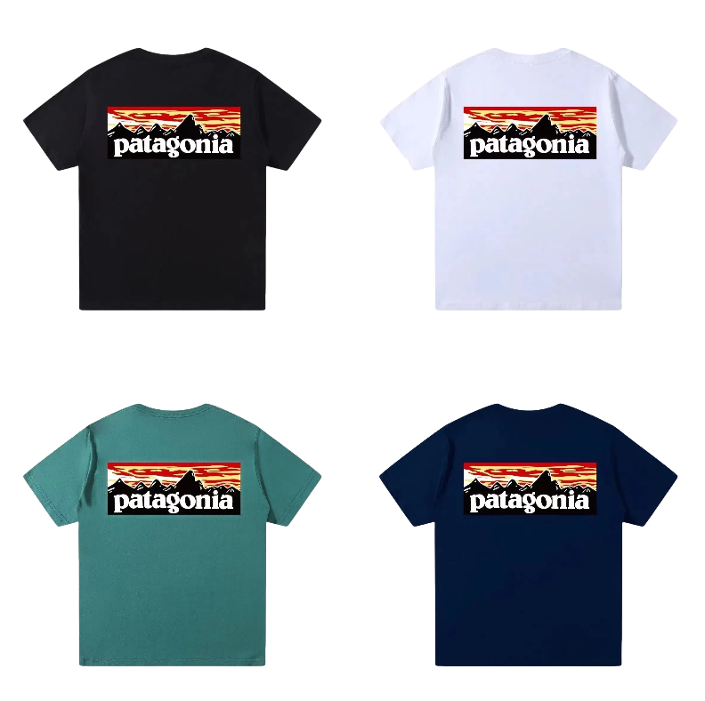 Patagonia Classic Short sleeved T-shirt Pure Cotton Sunset Snow Mountain
