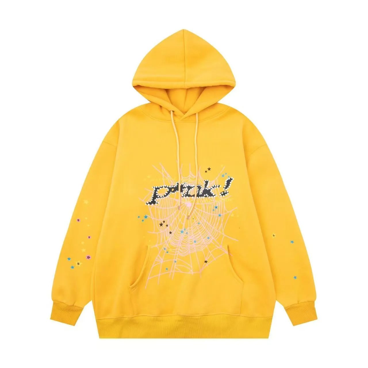 Punk! Spiderweb Graphic Yellow Hoodie - 1