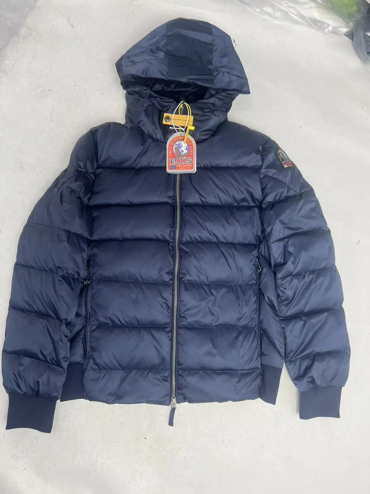 Blue down jacket