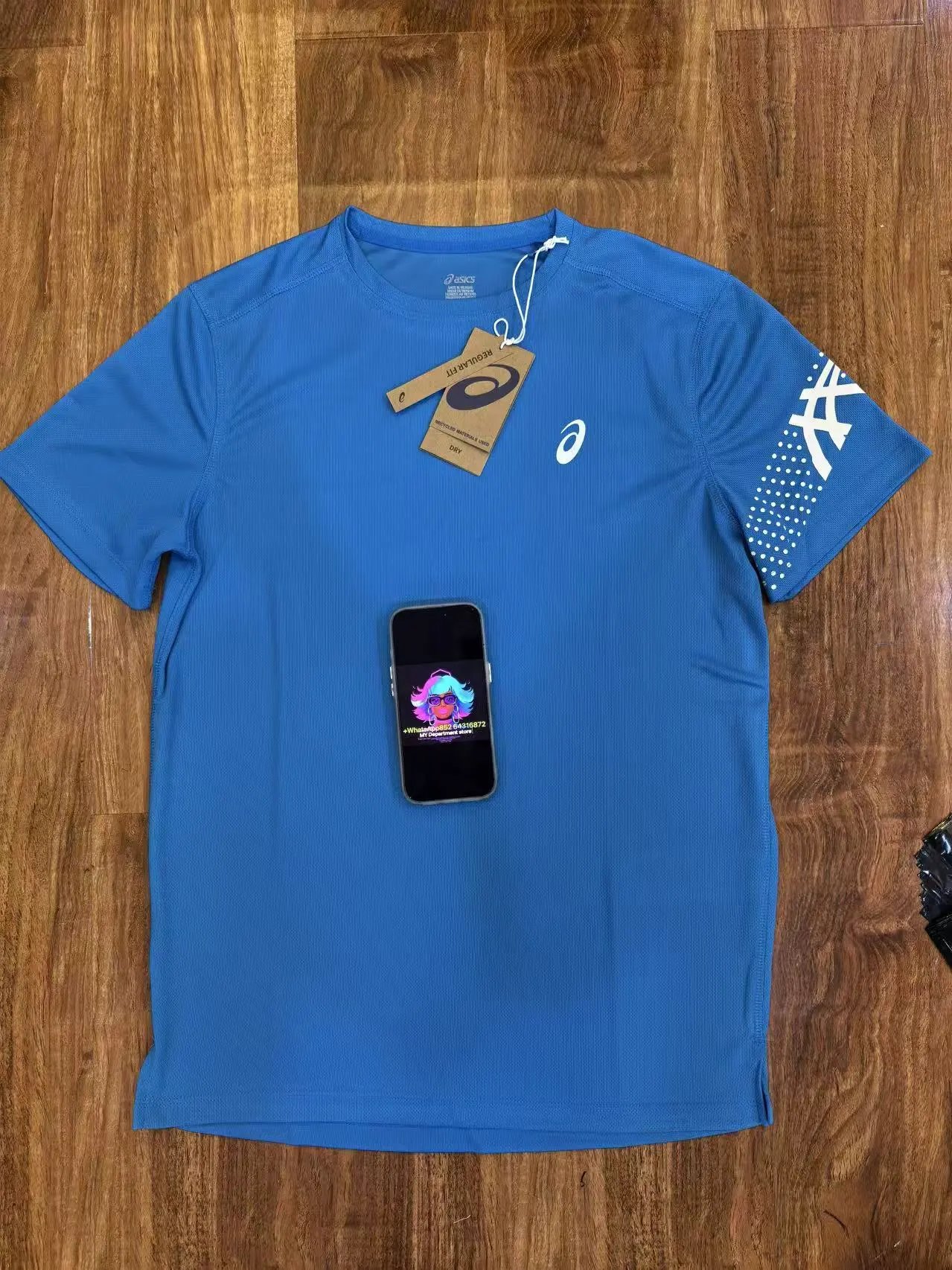 Royal blue shirt short sleeved WhatsApp 852 64316872