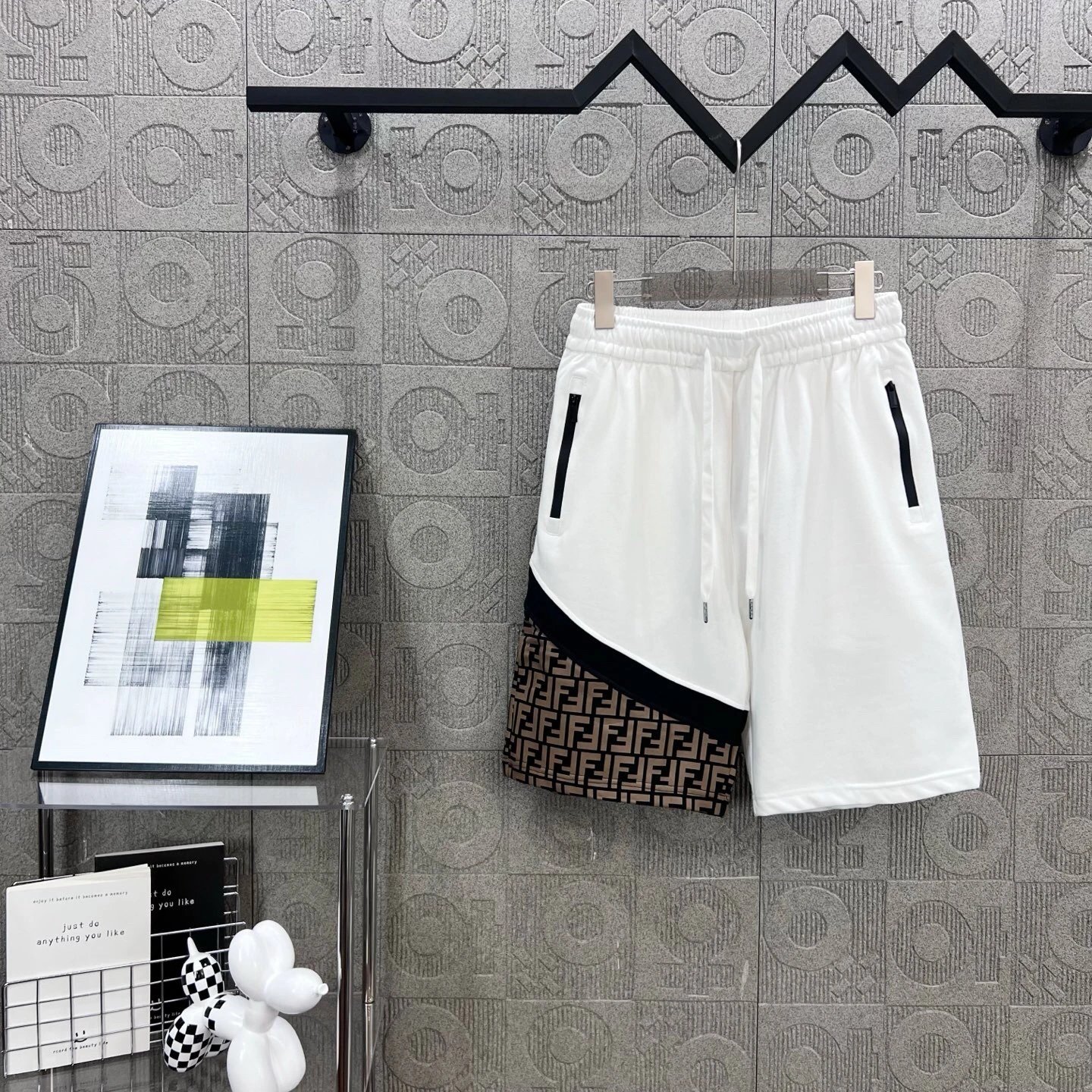 Fendi Unisex Monogram Pattern Casual Shorts