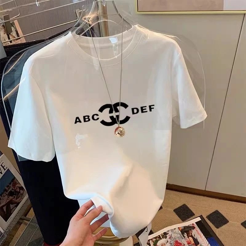 Brand Discount Cut Label Men's Clothing Top Luxury Brand Off-Shelf Heavyweight Pure Cotton Crewneck Printed Short Sleeve T-Shirt Versatile Top