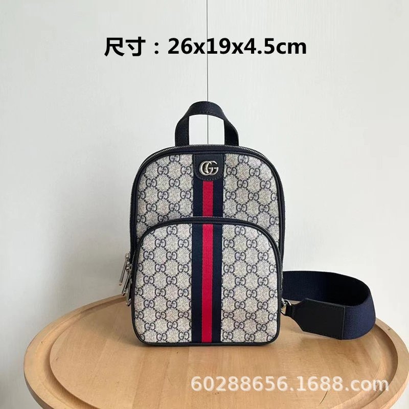 Gucci Ophidia Mini Backpack Beige GG Supreme Canvas with Red Web Stripe