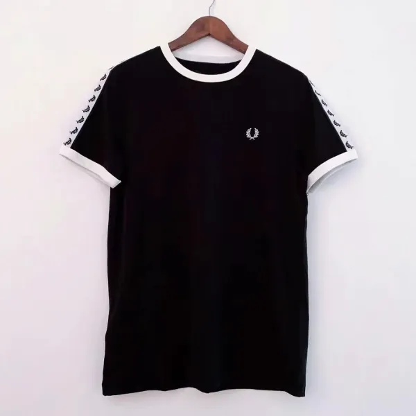 Fred Perry Taped Sleeve Ringer T-Shirt Black - 1