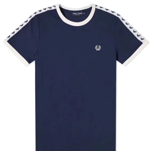 Fred Perry Taped Ringer T-Shirt Navy - 1