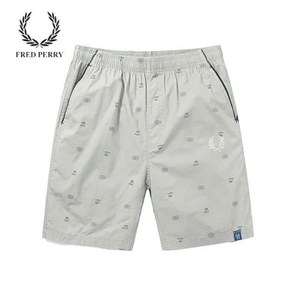 Fred Perry All-Over Laurel Wreath Print Shorts Gray - 1