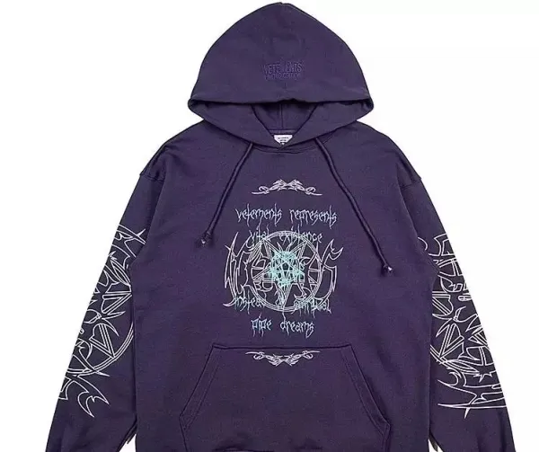 Vetements撕纸效果Logo Black Hoodie - 9