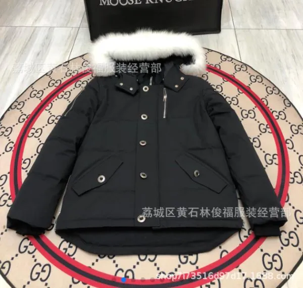 Moose Knuckles Parka Black with Real Fur Trim - 1
