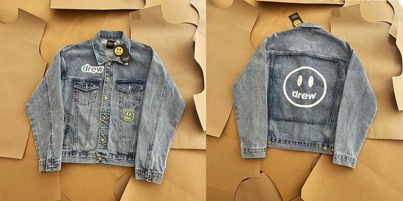 Drew House Smiley Denim Jacket Light Wash - 6