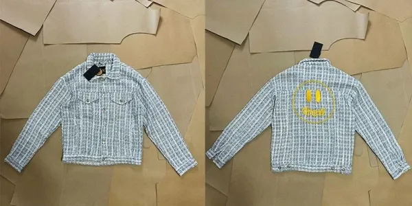 Drew House Checkered Tweed Jacket Gray - 1