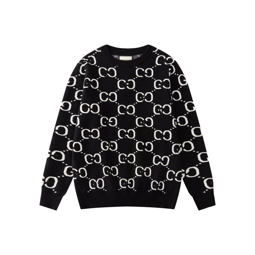 Black Gucci Logo Knit Sweater