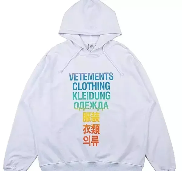 Vetements Clothing Kleidung Одежда Multilingual Graphic Hoodie - 1