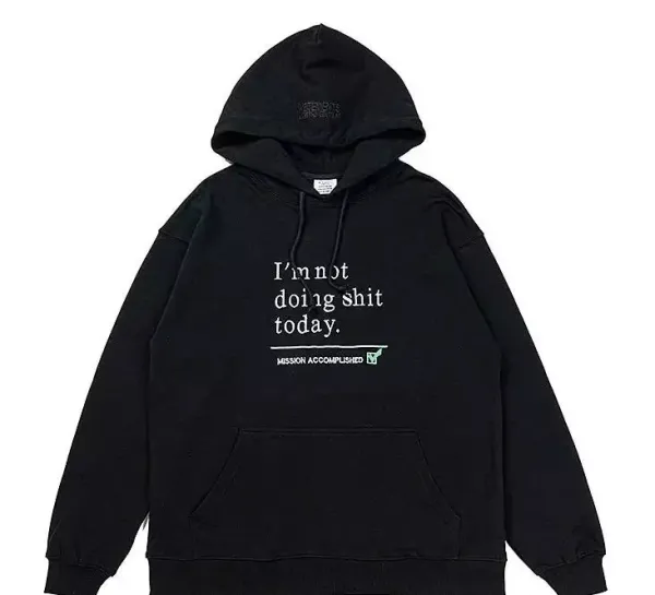 Vetements撕纸效果Logo Black Hoodie - 3