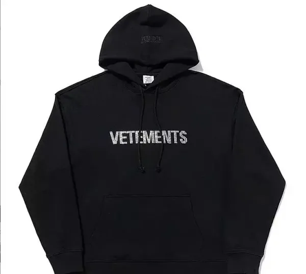 Vetements Logo Hoodie Black - 1