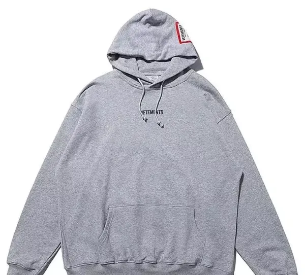 Vetements撕纸效果Logo Black Hoodie - 2