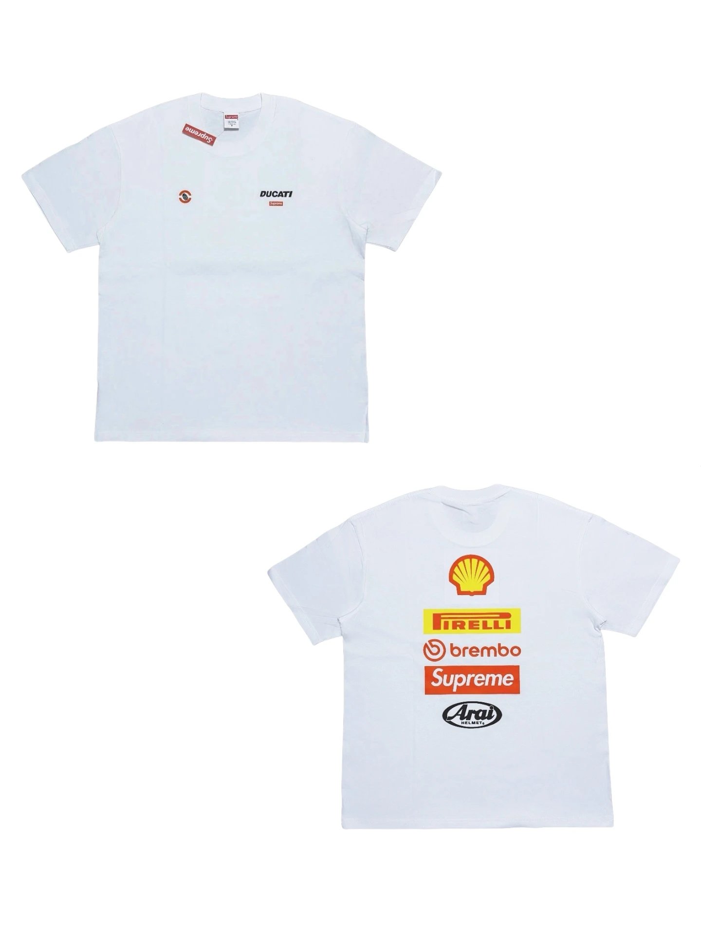 Supreme x Ducati White Cotton Racing Logo T-Shirt