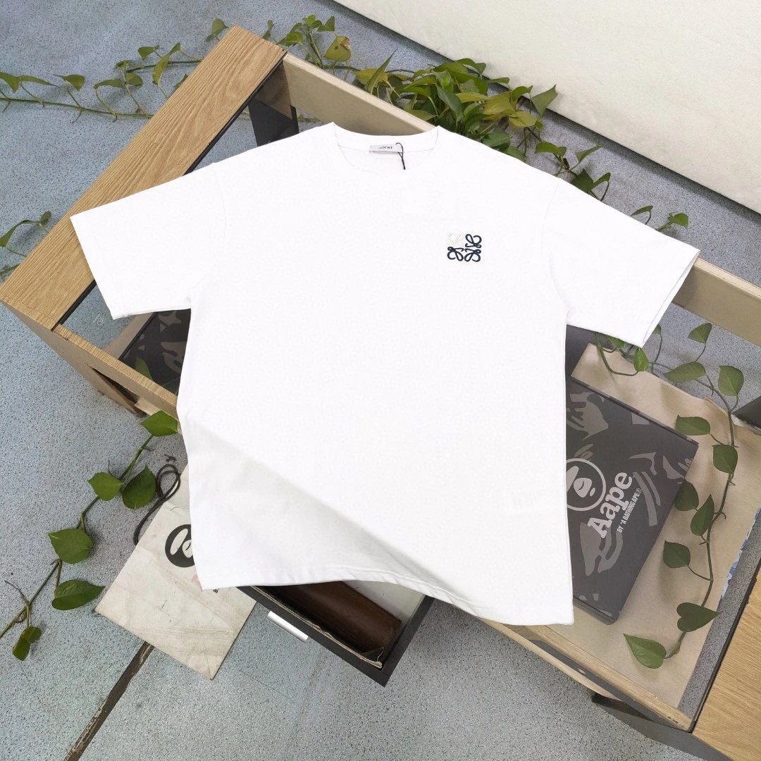 Loewe White Anagram Logo Cotton Unisex T-Shirt