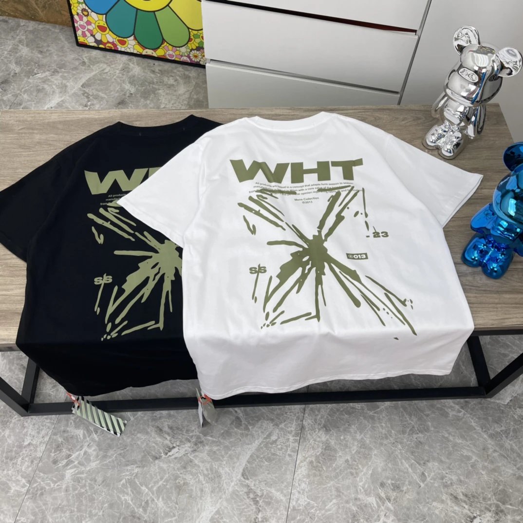 Off White WHT Arrow Spray Print Cotton T-Shirt