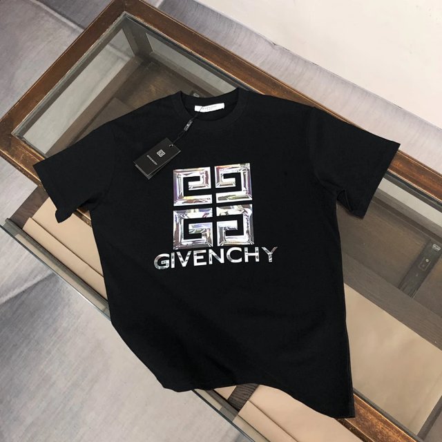 Givenchy Black Cotton Unisex Logo Printed T-Shirt