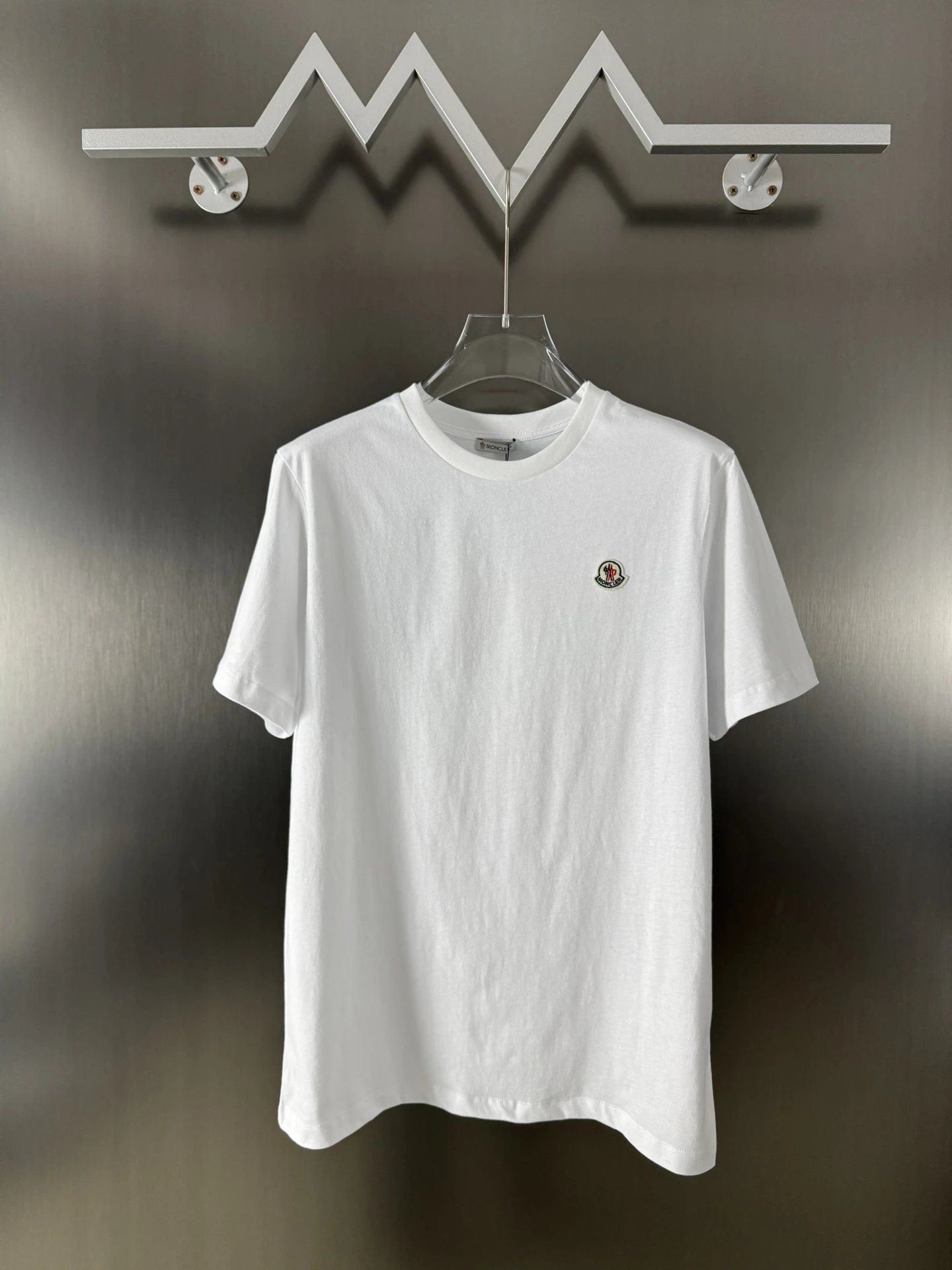 Moncler White Cotton Logo Unisex Casual T-Shirt