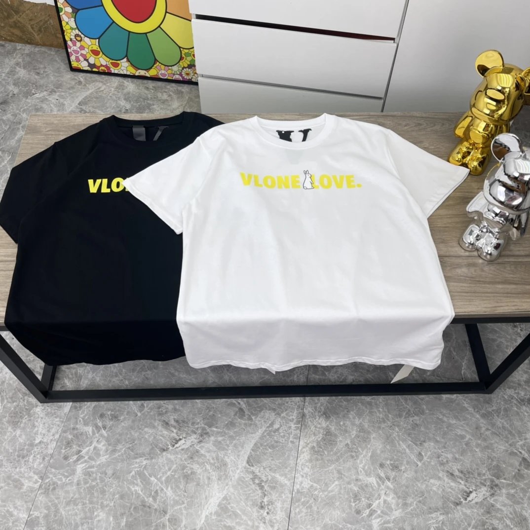 Vlone White Cotton LOVE Cartoon Totem T-Shirt