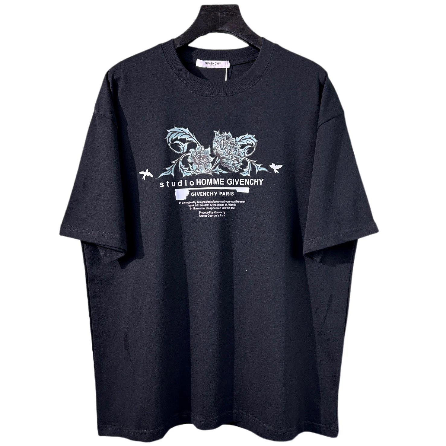 Givenchy Studio Homme Black Floral Logo T-Shirt