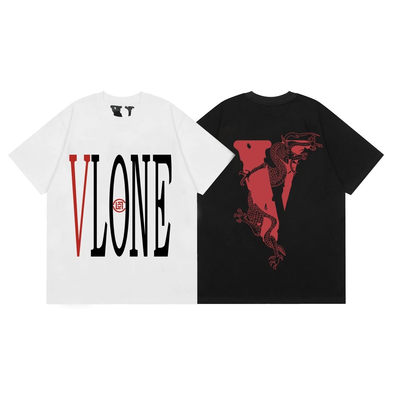 Vlone Logo Print Cotton Short Sleeve T-Shirt