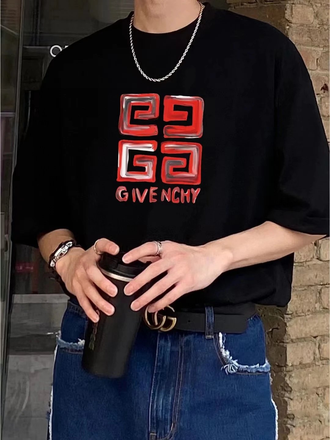 Givenchy Black 3D Logo Cotton Unisex T-Shirt
