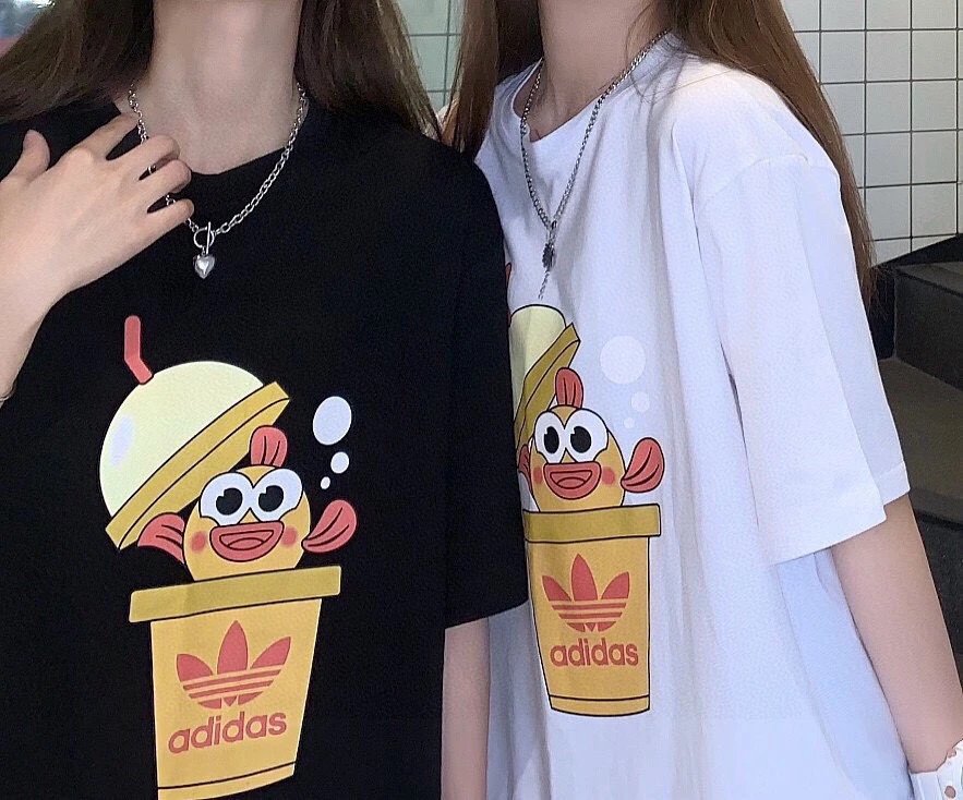 Adidas Duck Milk Tea Graphic Cotton T-Shirt