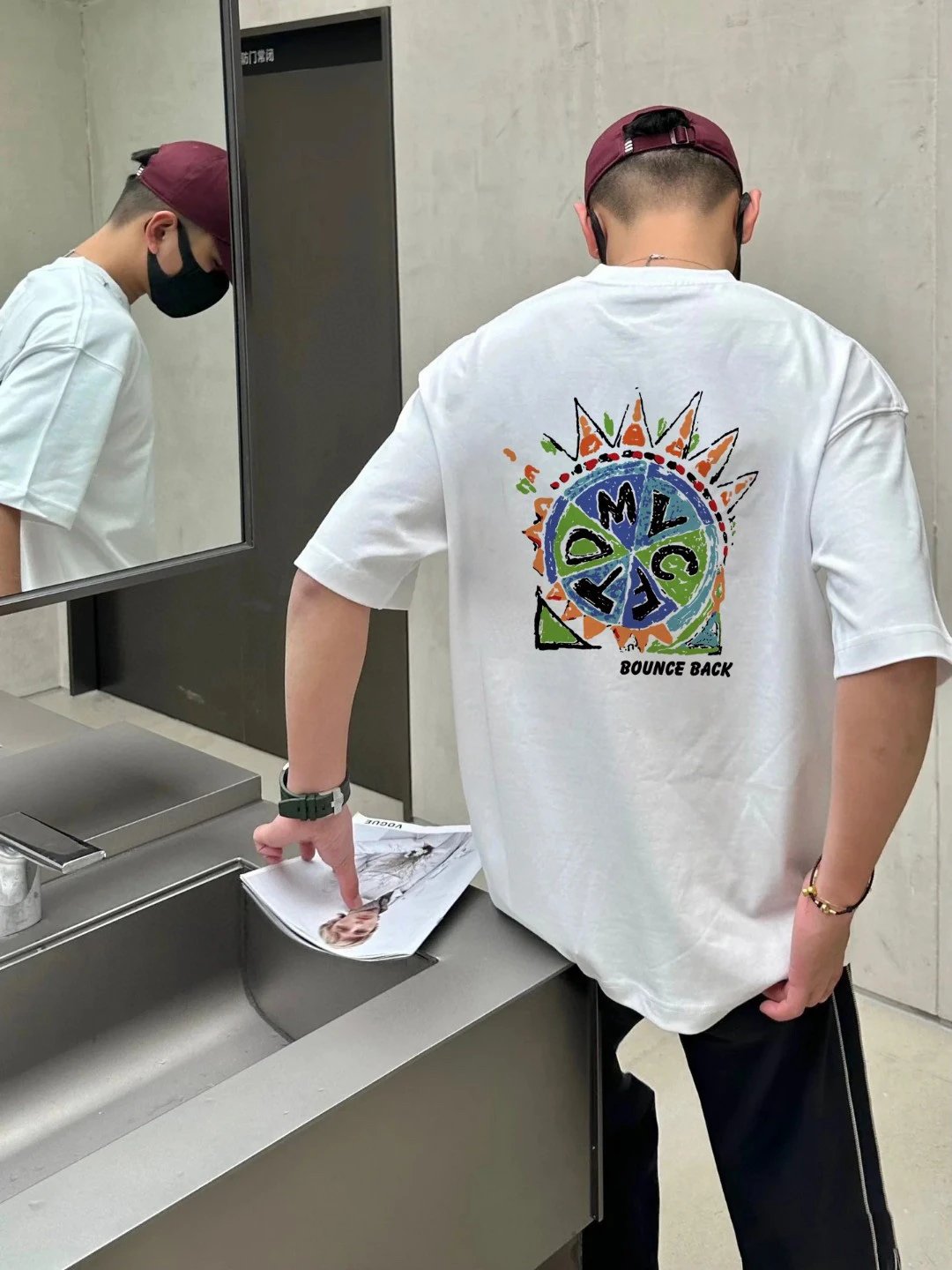 Casablanca White Cotton Bounce Back Graphic T-Shirt