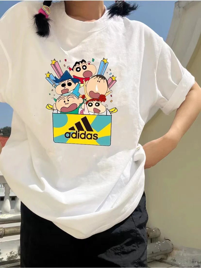 Adidas Crayon Shin-chan White Cotton Unisex T-Shirt