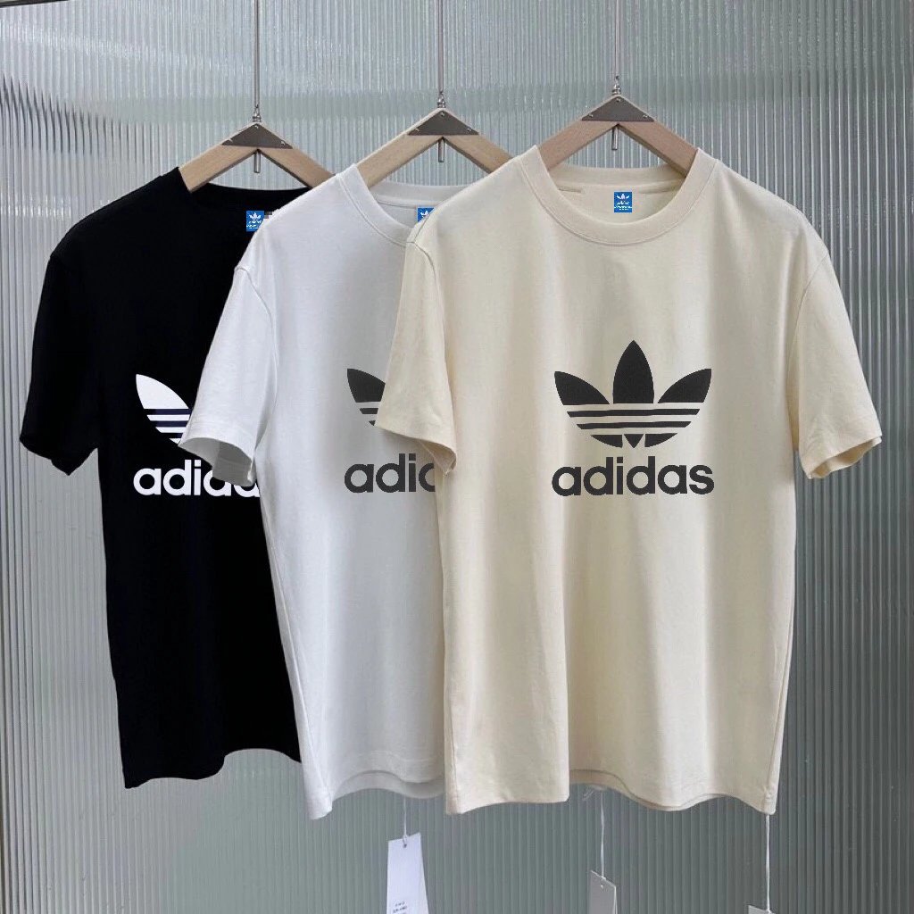 Adidas Originals Beige Trefoil Cotton T-Shirt Unisex Tee