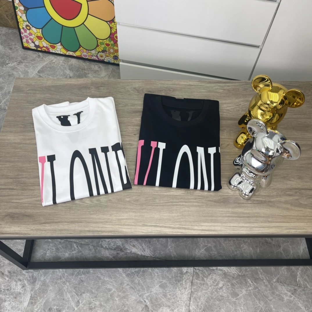Vlone White Logo Cotton Short Sleeve Streetwear T-Shirt