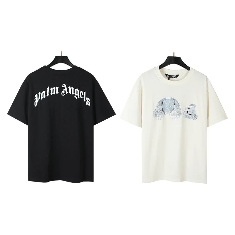 Palm Angels Gothic Logo Cotton T-Shirt Streetwear Tee
