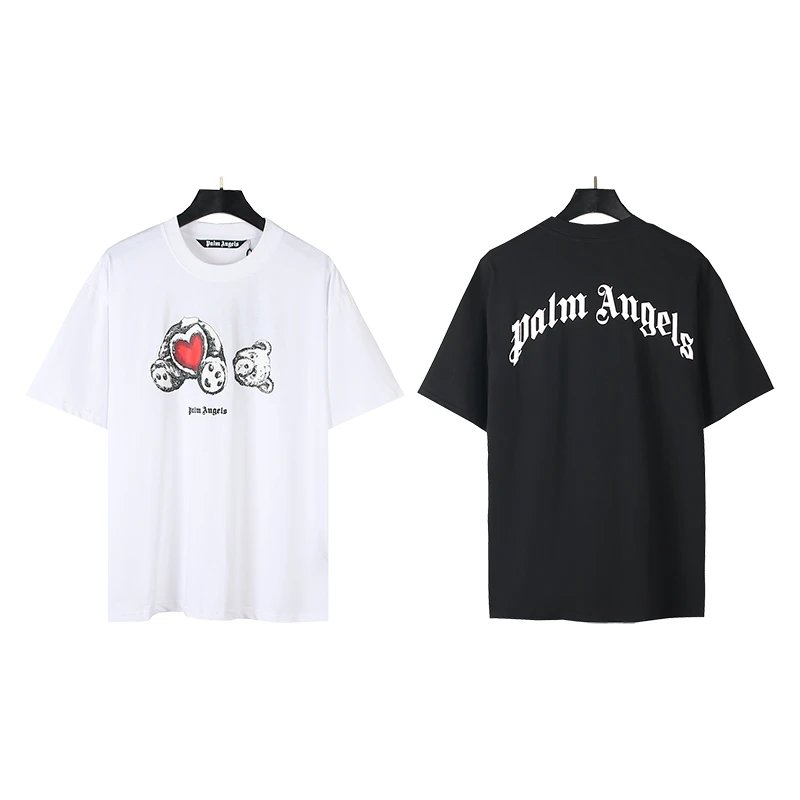 Palm Angels Bear Heart Cotton Tee Unisex Streetwear