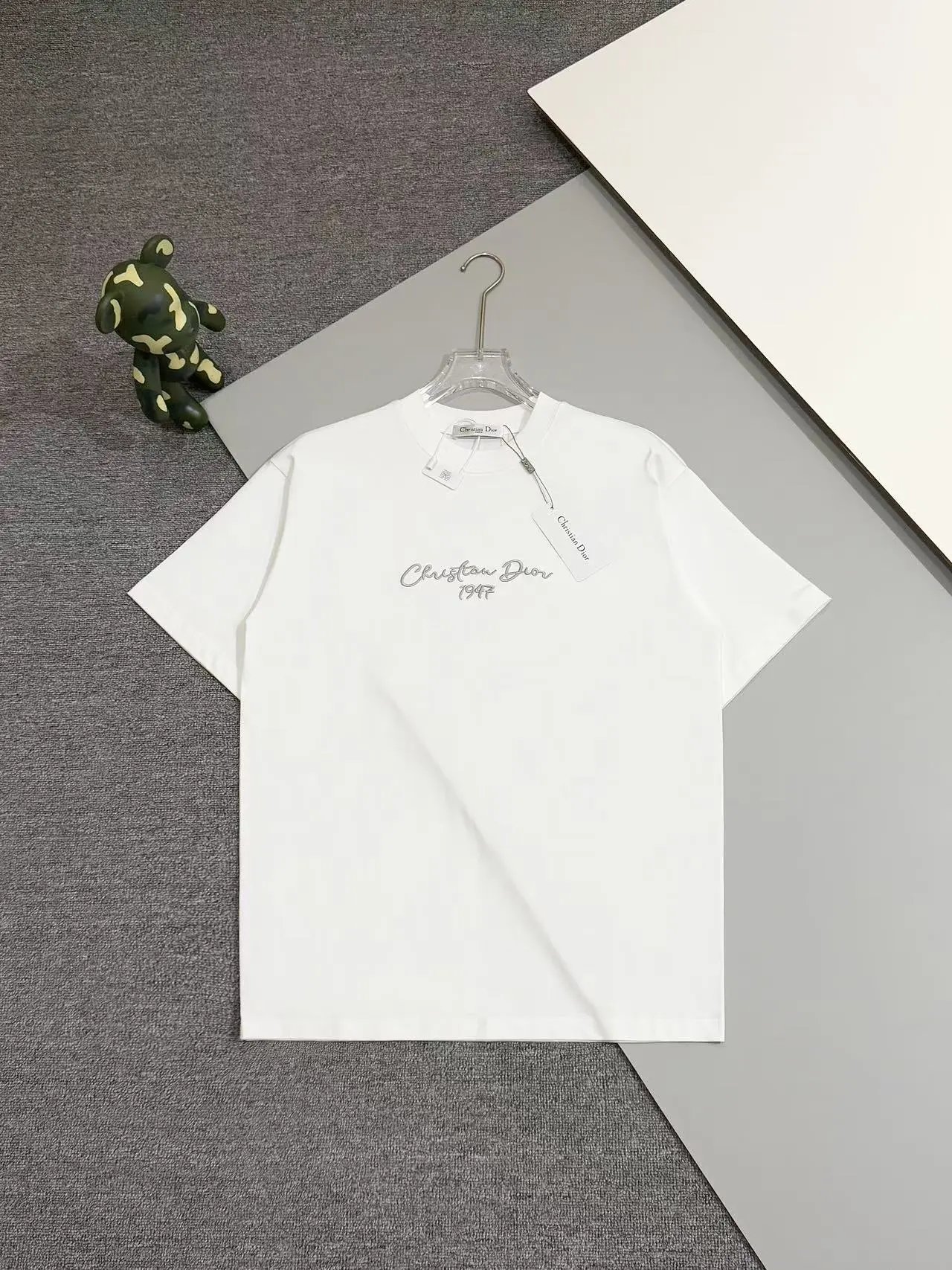 Dior Rainbow Logo Print Beige T-Shirt - 3