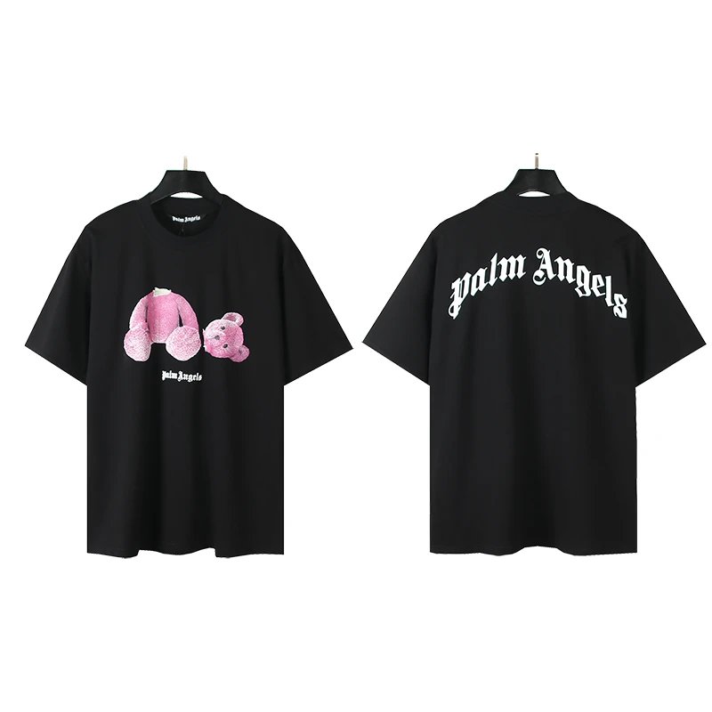Palm Angels Black Bear Logo Cotton T-Shirt Unisex