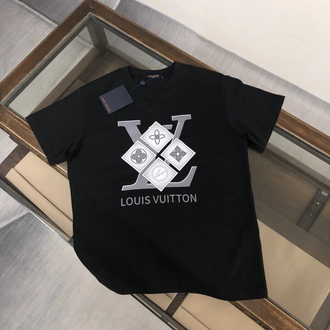 Black Cotton Crew Neck Graphic Tee, Unisex Streetwear
