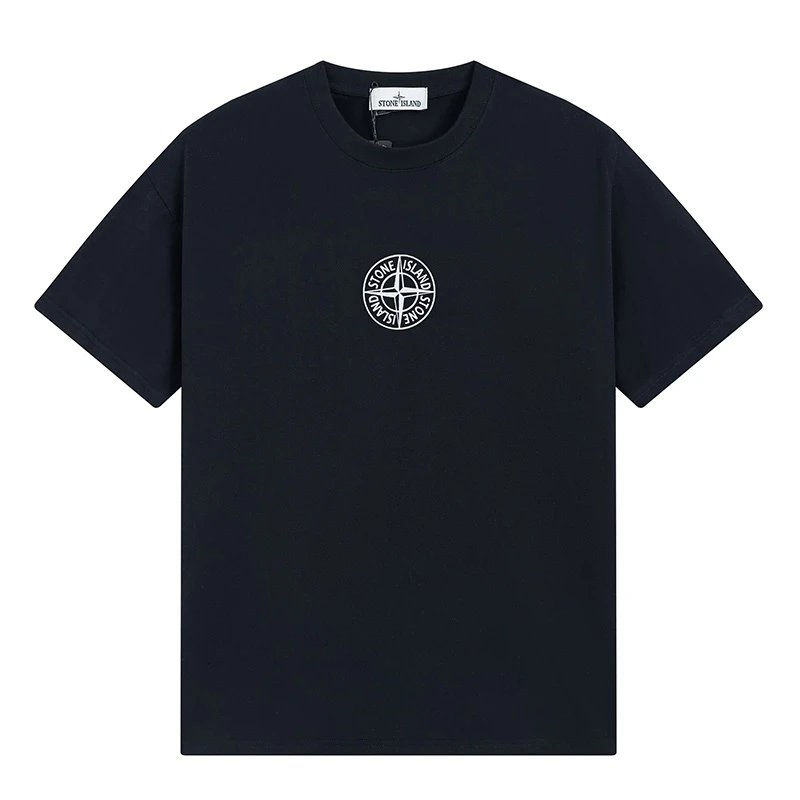 Stone Island Navy Cotton Logo T-Shirt for Men Women