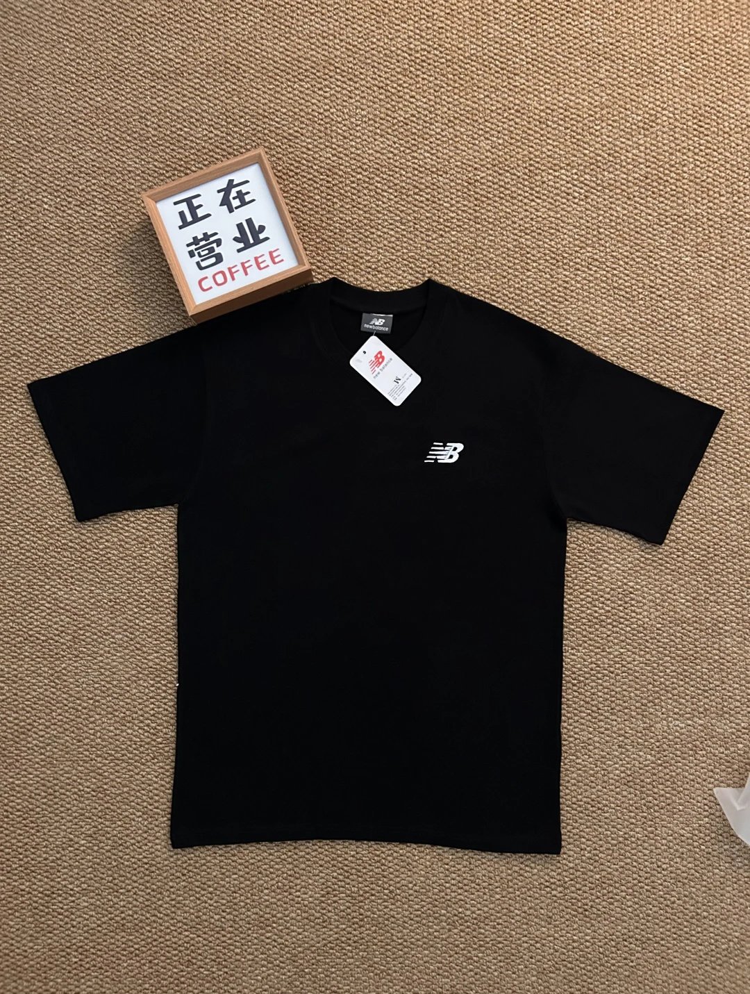 New Balance Black Cotton Logo T-Shirt Unisex Casual Tee